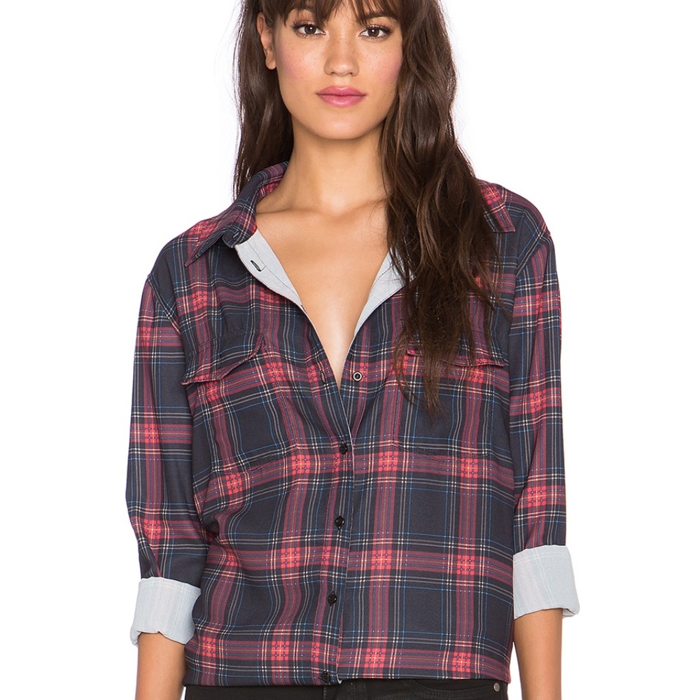 The Fifth Black & Red Plaid Shirt